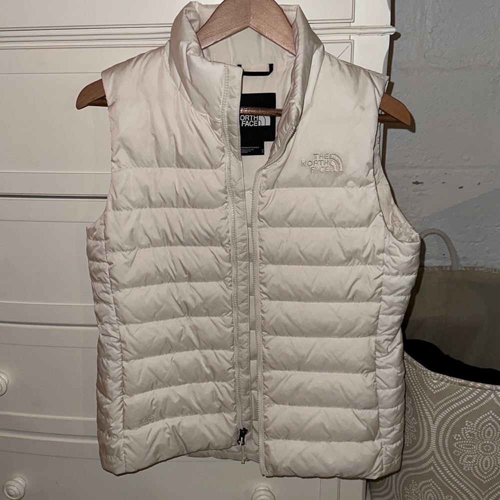 Ivory North Face full zip Vest